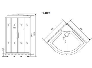 Душевая кабина Timo Standart T-5509 Г/М 90x90см